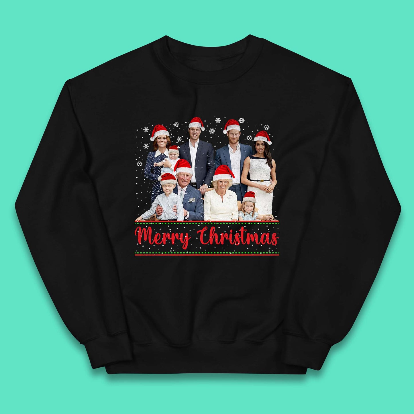 British Royal Family Succession Christmas Kids Jumper