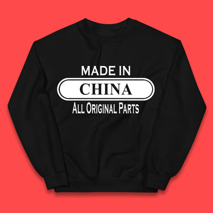 Made In China All Original Parts Vintage Retro Birthday Chinatown City of Westminster, London Gift Kids Jumper