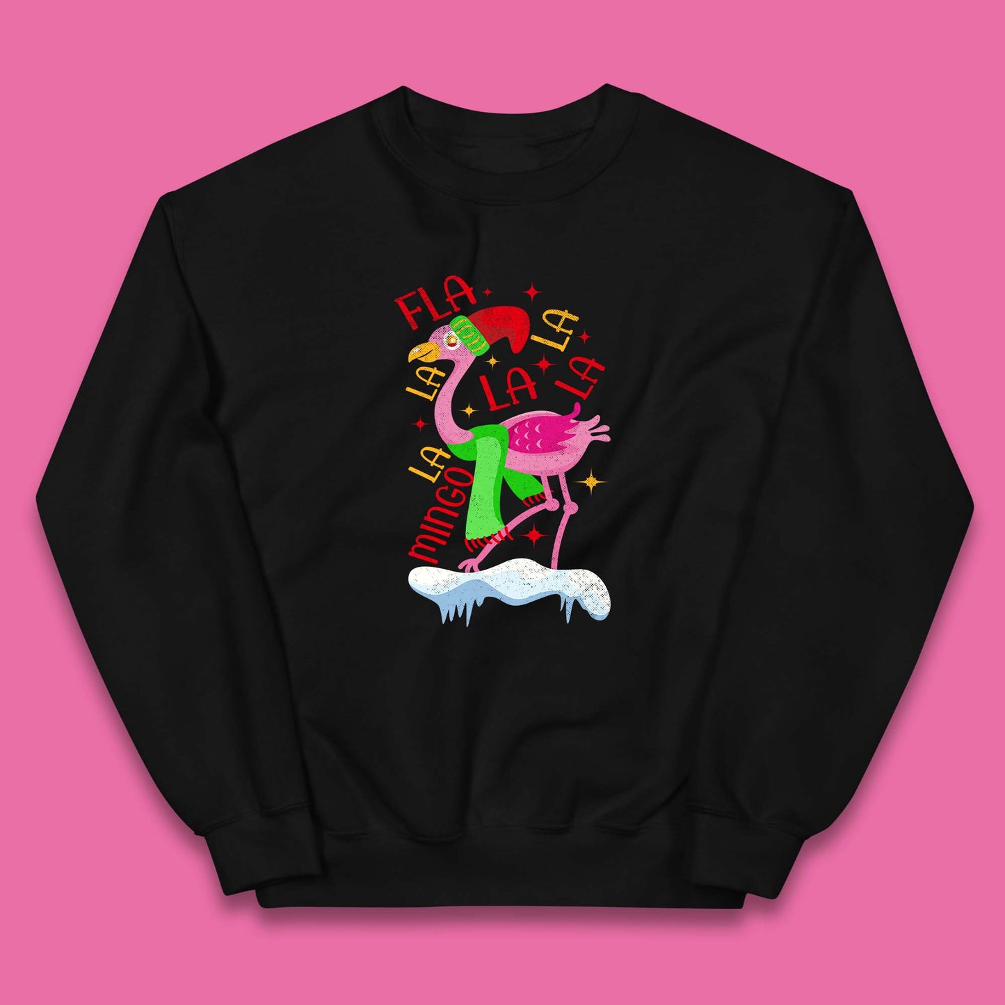 pink flamingo christmas jumper