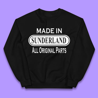 Made In Sunderland All Original Parts Vintage Retro Birthday Port City In Tyne And Wear, England Gift Kids Jumper