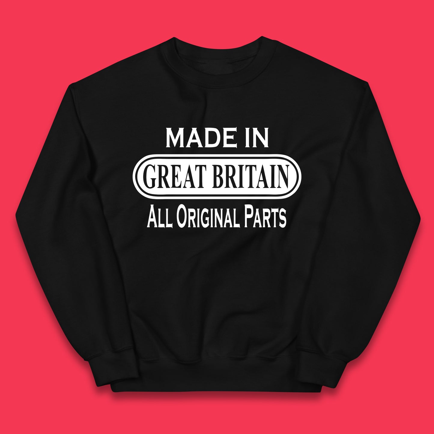 Made In Great Britain All Original Parts Vintage Retro Birthday British Born United Kingdom Country In Europe Kids Jumper