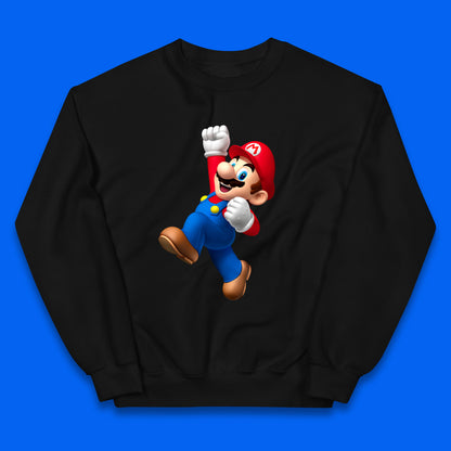 Super Mario Jumping In Happy Mood Funny Game Lovers Players Mario Bro Toad Retro Gaming Kids Jumper