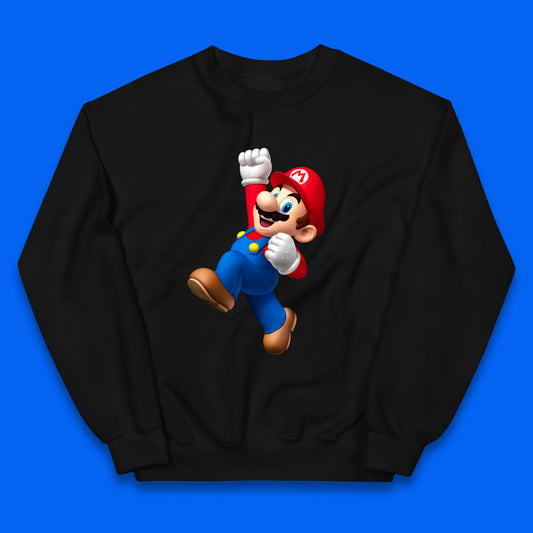 Super Mario Jumping In Happy Mood Funny Game Lovers Players Mario Bro Toad Retro Gaming Kids Jumper