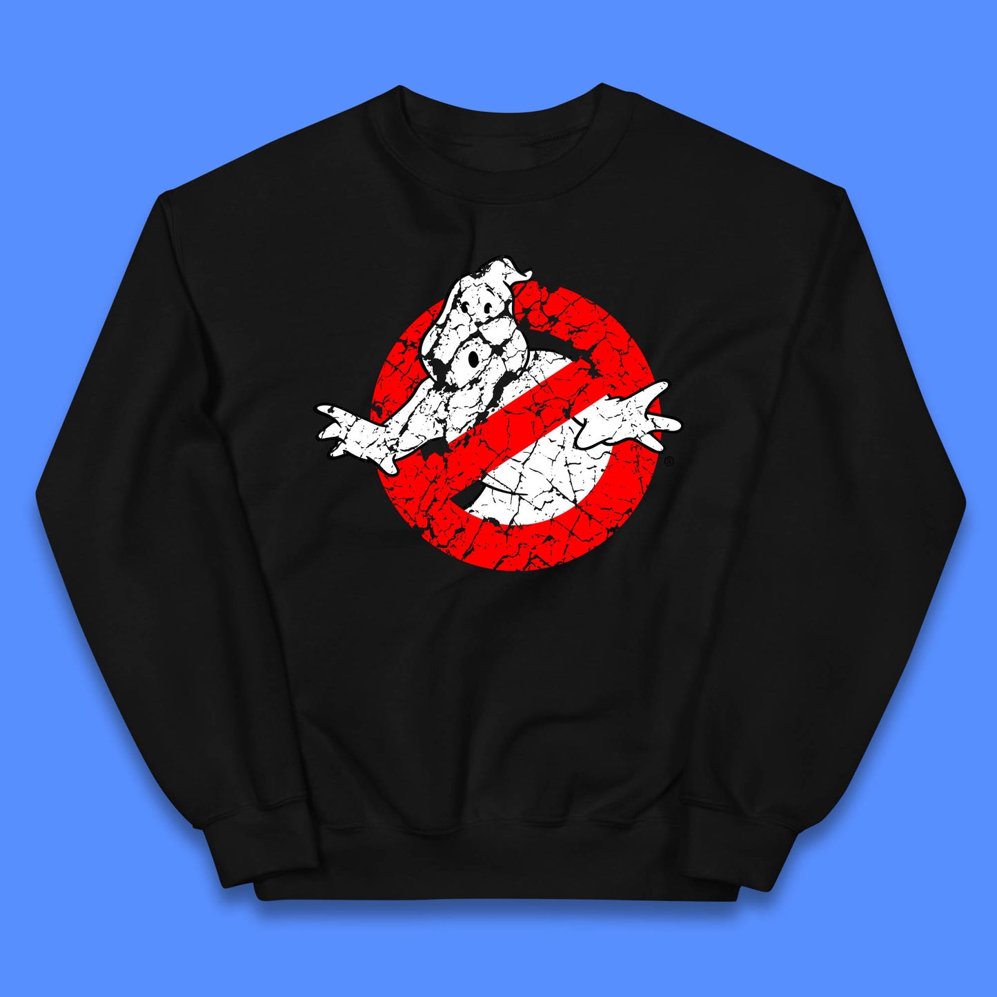 Distressed The Real Ghostbusters No Ghost Symbol Retro Halloween Movie Costume Kids Jumper