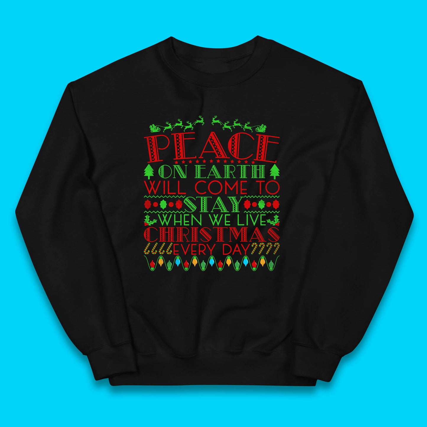 peace on earth christmas quote jumper
