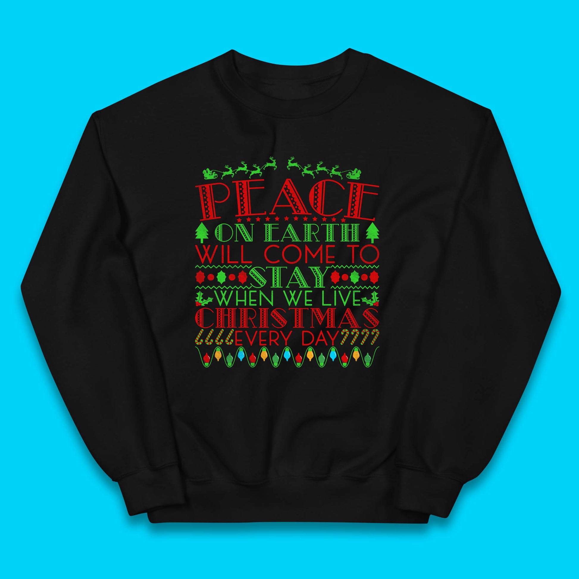 peace on earth christmas quote jumper