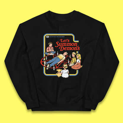 Let's Summon Demons Creepy Incantation Halloween Comic Funny Dark Humor Kids Jumper