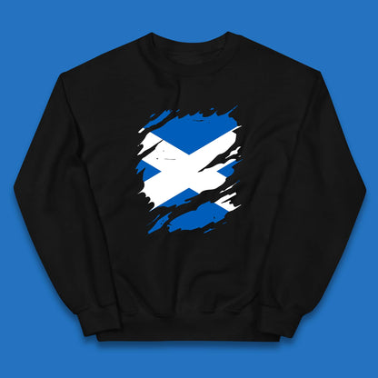 Distressed Scotland Flag Scottish Heritage Ancestry Scot Pride Scottish Flag Kids Jumper