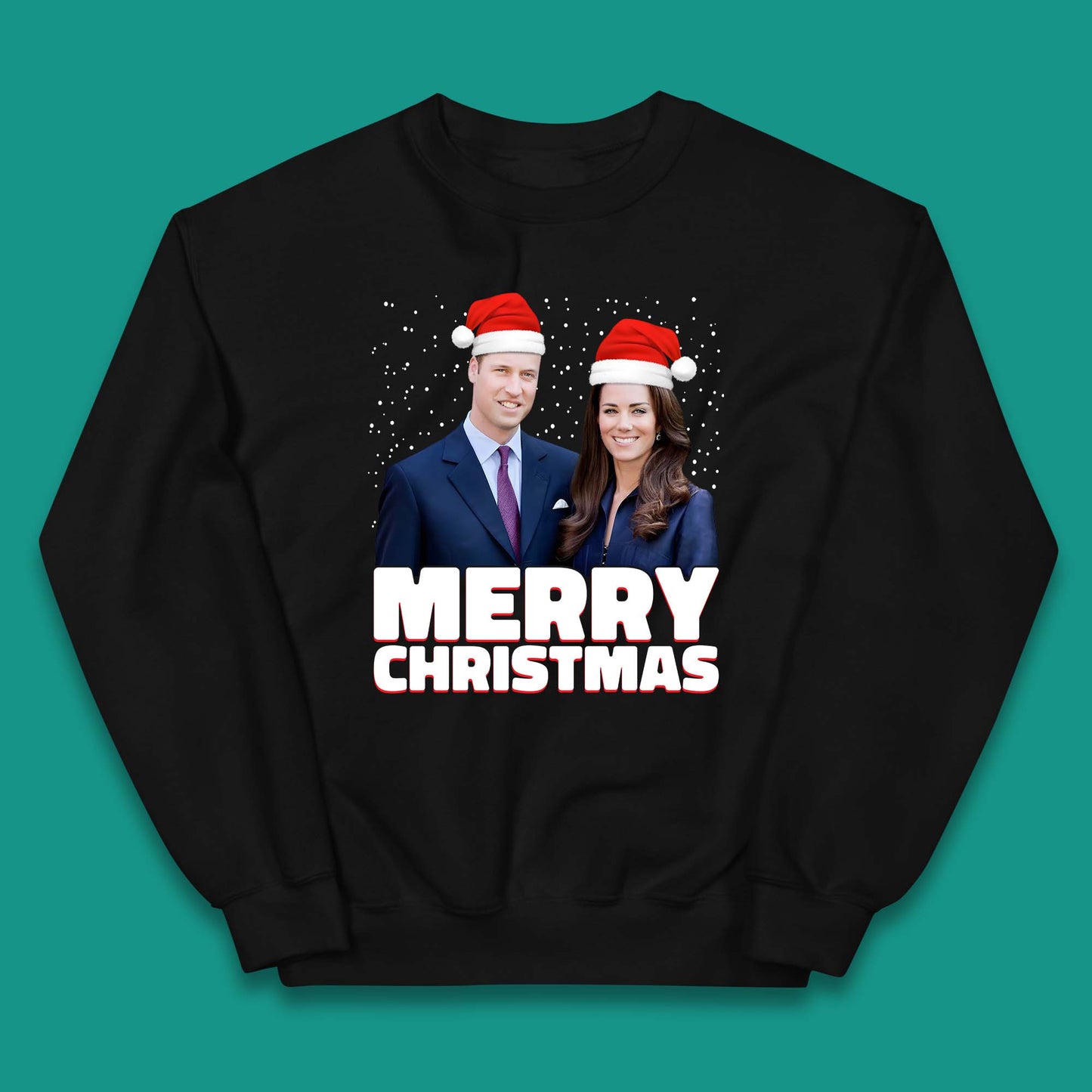 Prince William & Kate Merry Christmas Kids Jumper