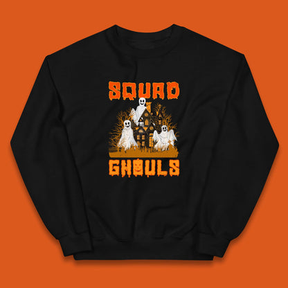 Squad Ghouls Halloween Boo Ghost Horror Scary Haunted House Kids Jumper