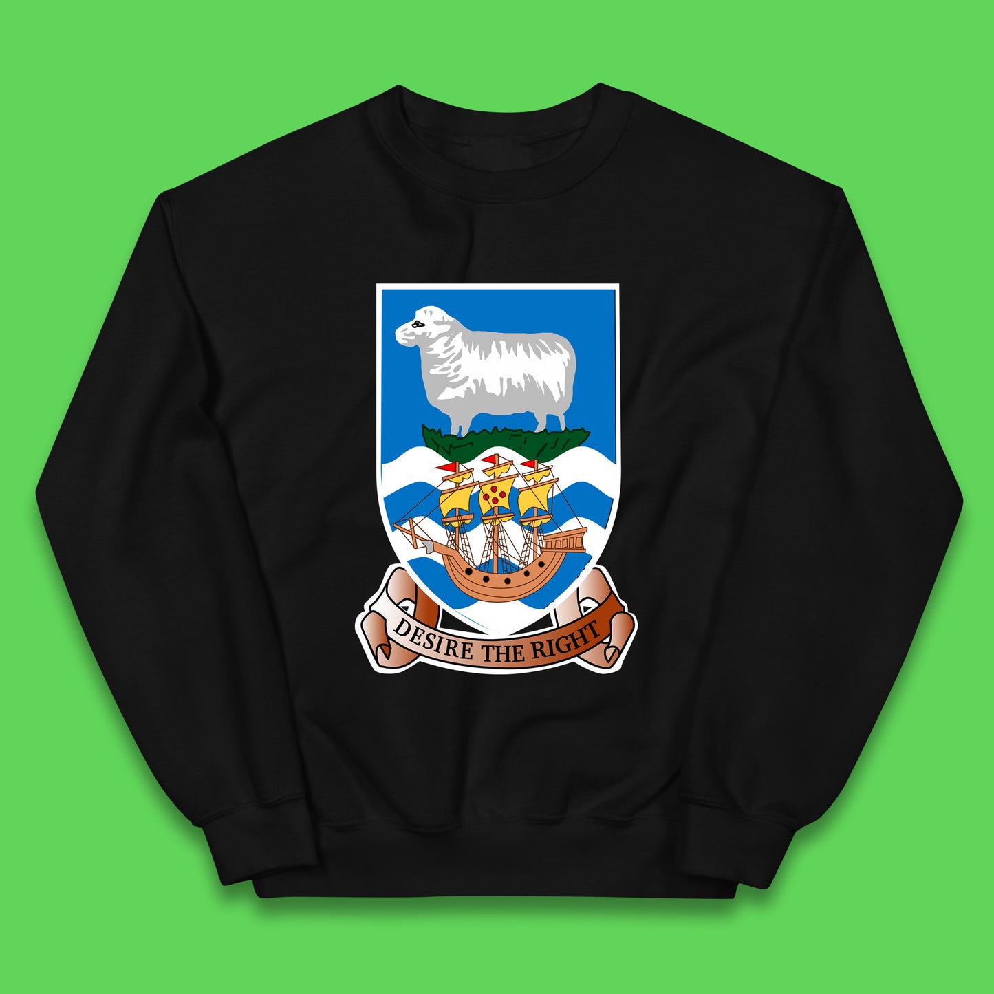 Coat Of Arms Of The British Overseas Territory Falkland Islands Coat Of Arms Of The Falkland Islands Flag Kids Jumper