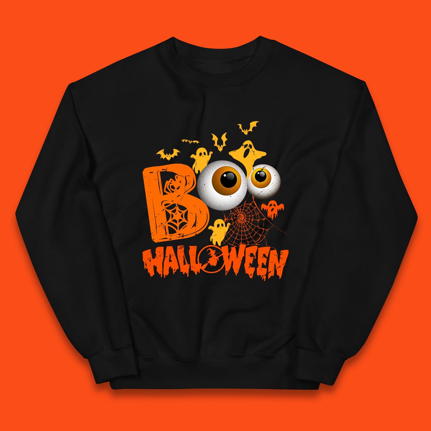 Halloween Spooky Boo Eye Balls Funny Halloween Boo Ghost Spooky Season Kids Jumper