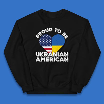 Proud To Be Ukrainian American Patriotic Ukraine And USA Ukrainian Flag Kids Jumper