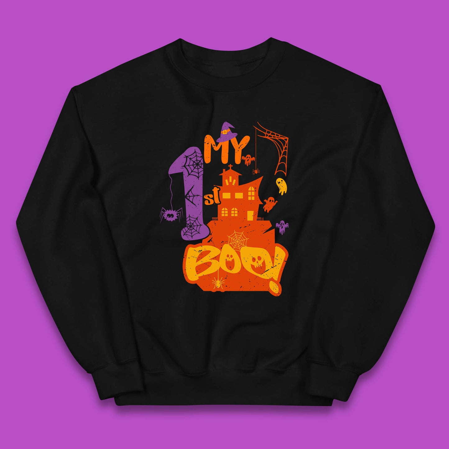My 1st Boo Halloween Horror Scary Witch House Spooky Season Kids Jumper
