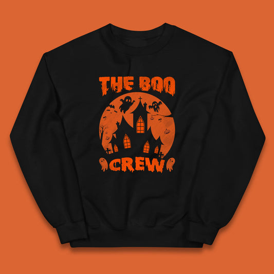 The Boo Crew Halloween Boo Squad Matching Costume Haunted House Horror Boo Ghost Kids Jumper