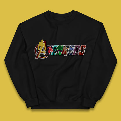 Marvel Avengers Super Heroes Movie Characters Spider Man, Hulk, Iron Man, Thor, Captain America Avengers Group Kids Jumper