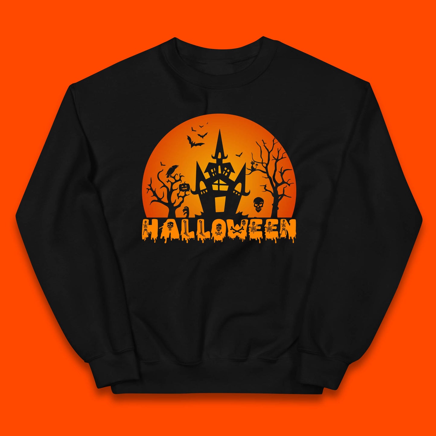 Halloween Horror Scary Hunted House Scary Spooky Night Festive Gift Kids Jumper
