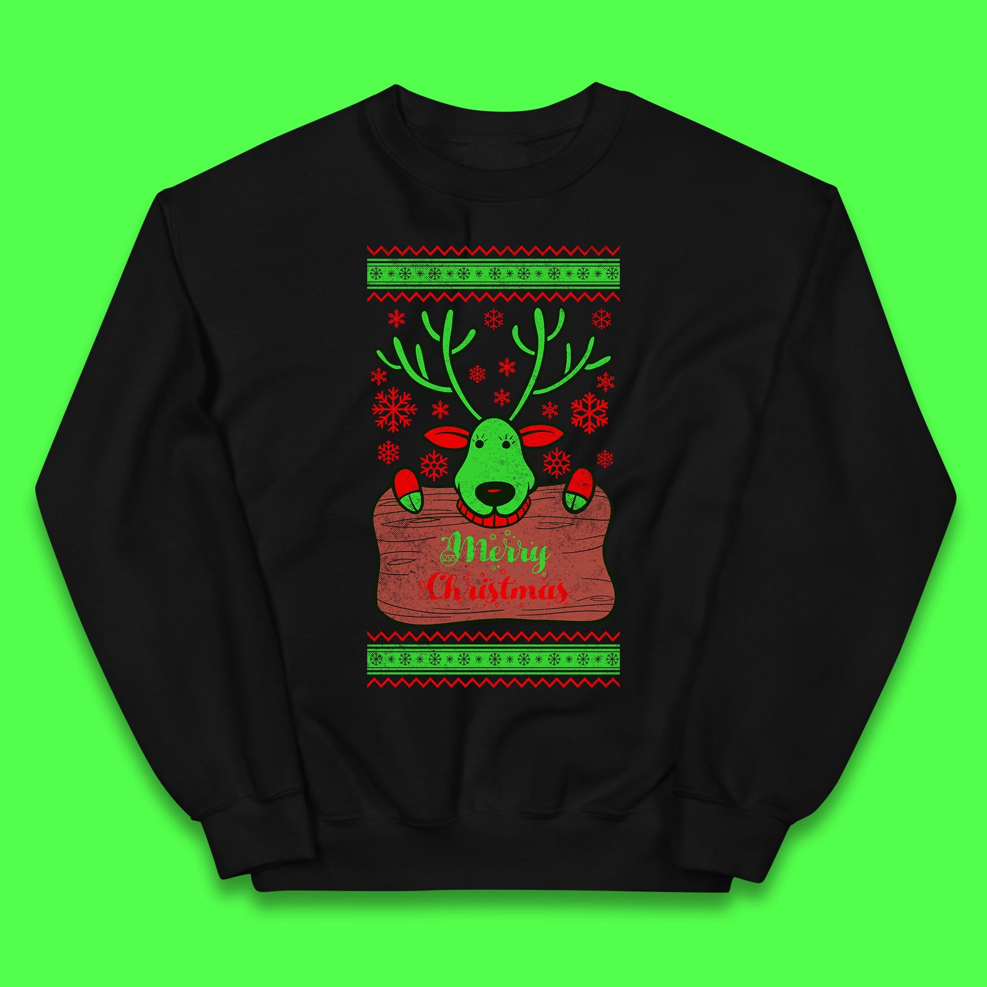 merry christmas reindeer jumper