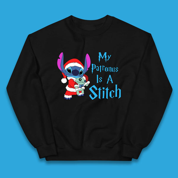 My Patronus Is A Stitch Disney Christmas Santa Stitch And Scrump Xmas Lilo And Stitch Kids Jumper