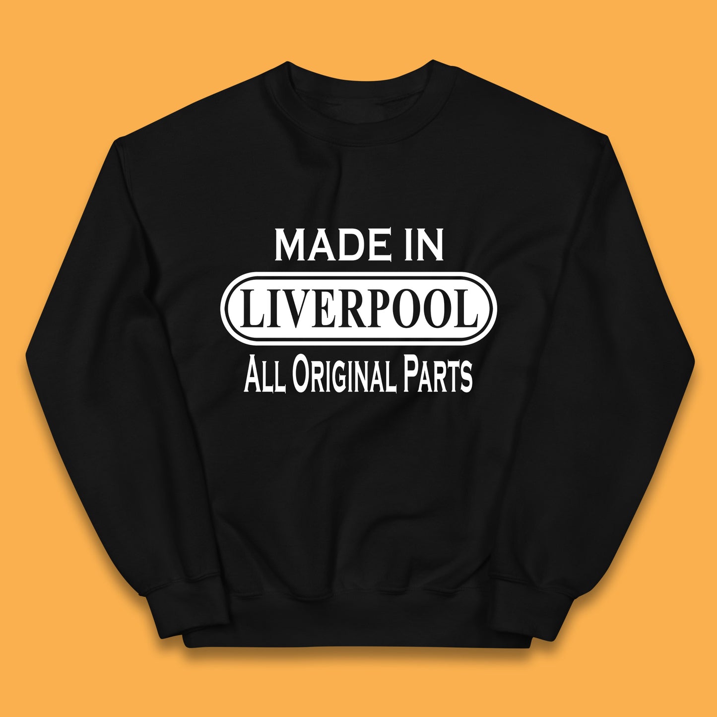Made In Liverpool All Original Parts Vintage Retro Birthday City in North West, England Gift Kids Jumper