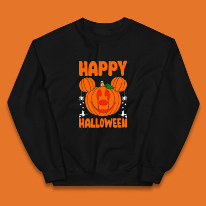 Happy Halloween Disney Mickey Mouse Jack-o-lantern Pumpkin Face Horror Scary Disney Trip Kids Jumper