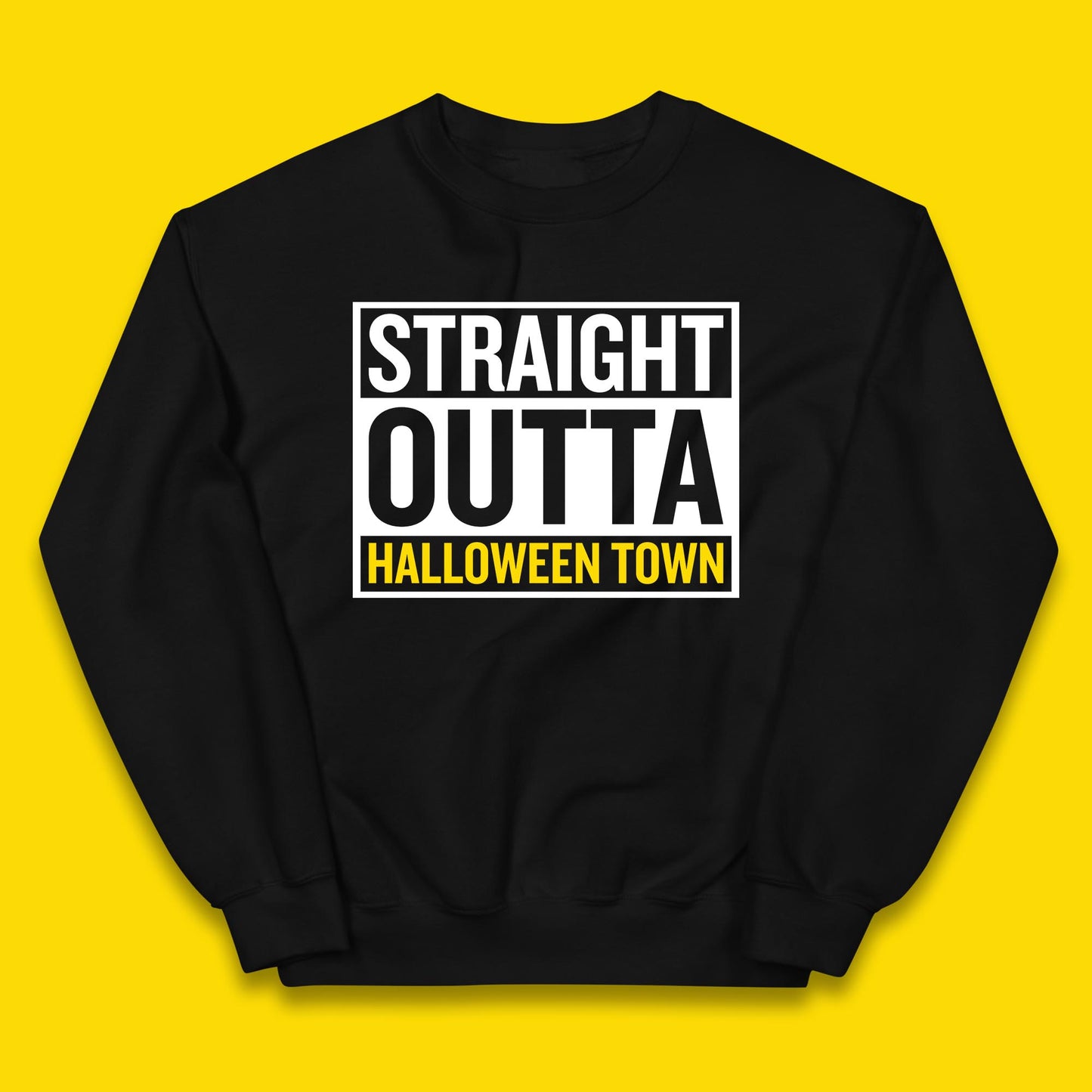 Straight Outta Halloween Town Horror Scary Spooky Season Kids Jumper