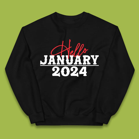Hello January 2024 Kids Jumper