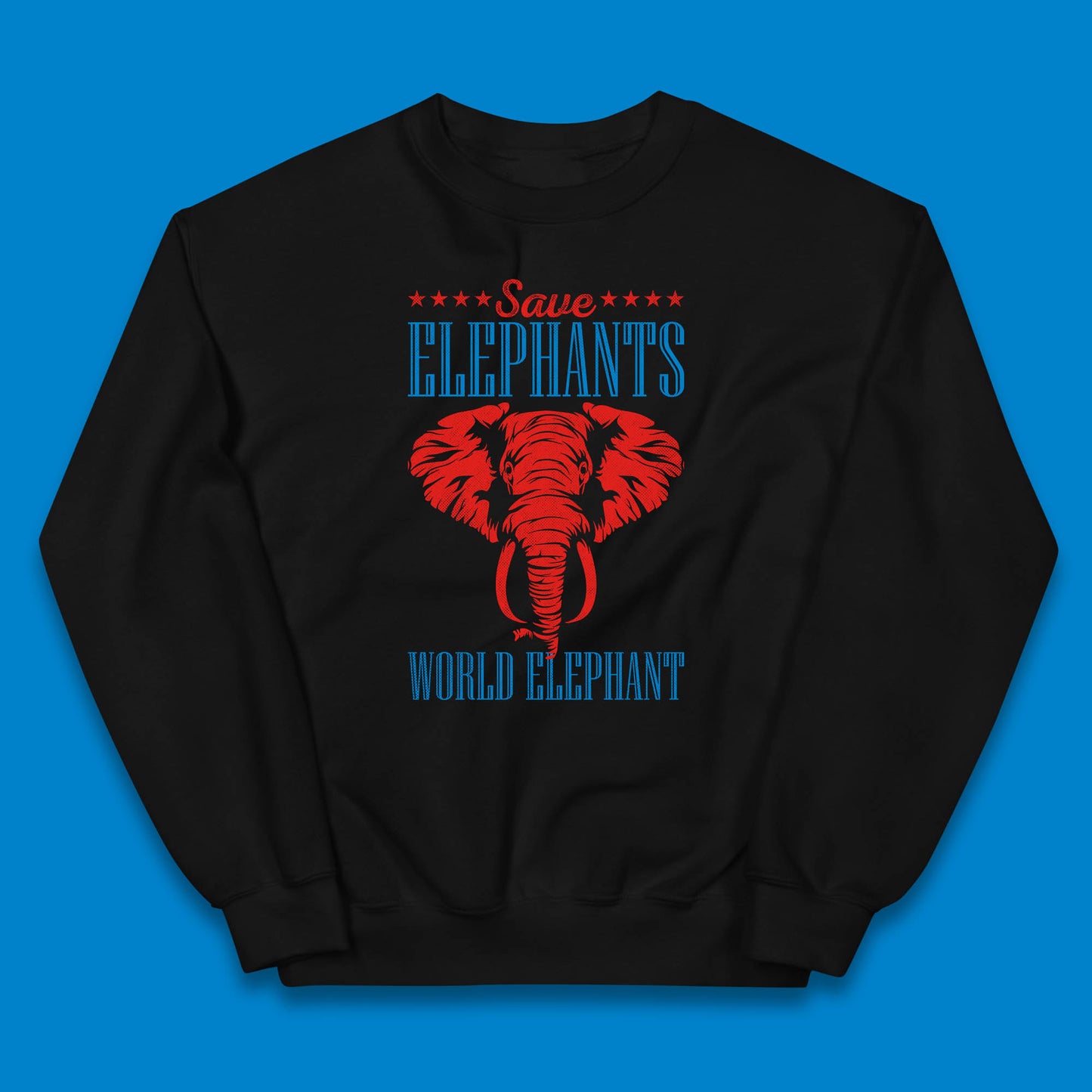 Save The Elephants World Elephant Day Zoo Animal Wildlife Kids Jumper