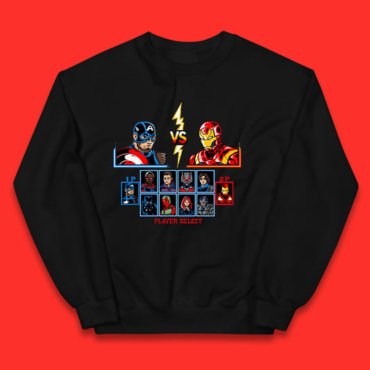 Captain America VS Iron Man Marvel Avengers Superheros Movie Character Panther Widow Thor Kids Jumper