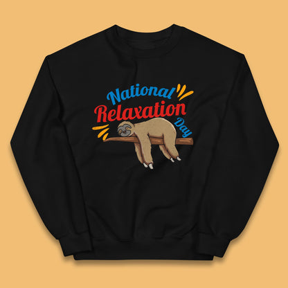 National Relaxation Day Sleeping Sloth Funny Sloth Nap Lazy Sloth Kids Jumper