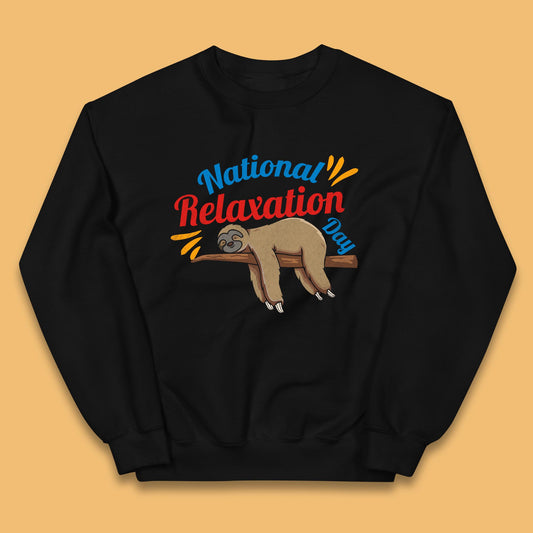 National Relaxation Day Sleeping Sloth Funny Sloth Nap Lazy Sloth Kids Jumper