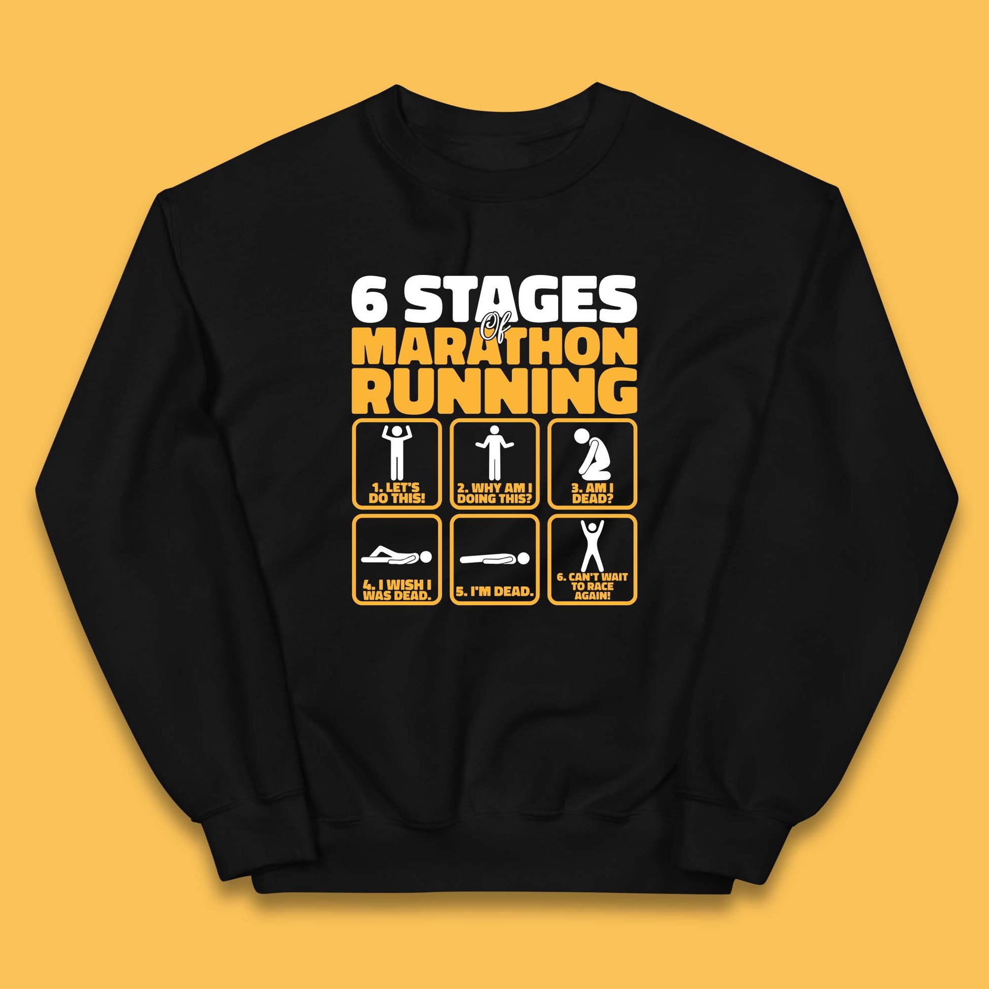6 Stages Of Marathon Running  Athletics Runner Kids Jumper