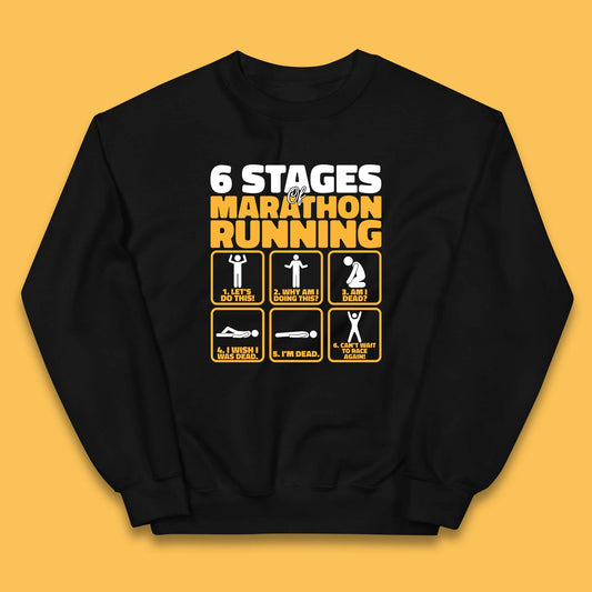 6 Stages Of Marathon Running  Athletics Runner Kids Jumper