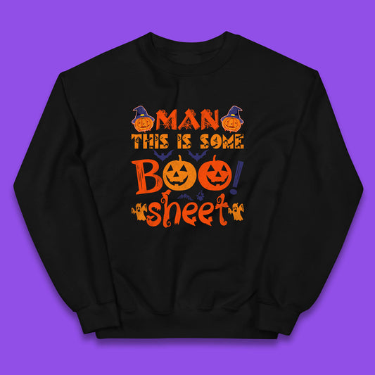 Man This Is Some Boo Sheet Funny Ghost Halloween Costume Kids Jumper