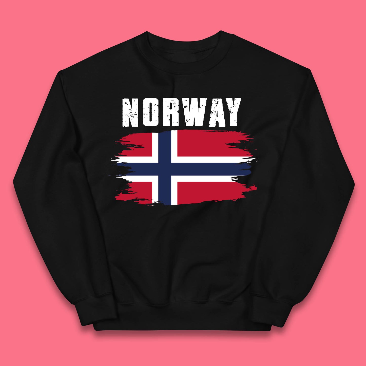 Distressed Norway Flag Kingdom Of Norway Patriotic Norwegian Flag Kids Jumper