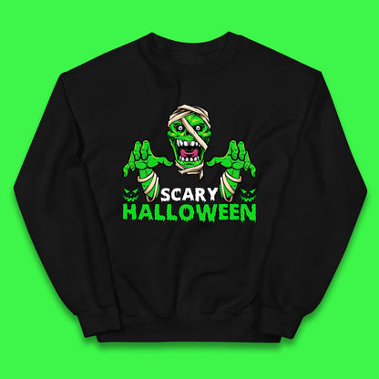 Scary Halloween Skull Zombie Mummy Horror Monster Zombie Hands Scary Vibes Kids Jumper