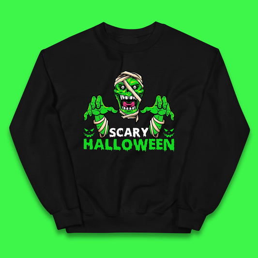 Scary Halloween Skull Zombie Mummy Horror Monster Zombie Hands Scary Vibes Kids Jumper