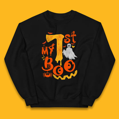 My 1st Boo Halloween Horror Scary Boo Ghost Creepy Spooky Season Kids Jumper