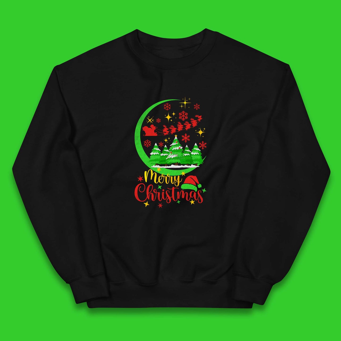 merry christmas santa trees jumper