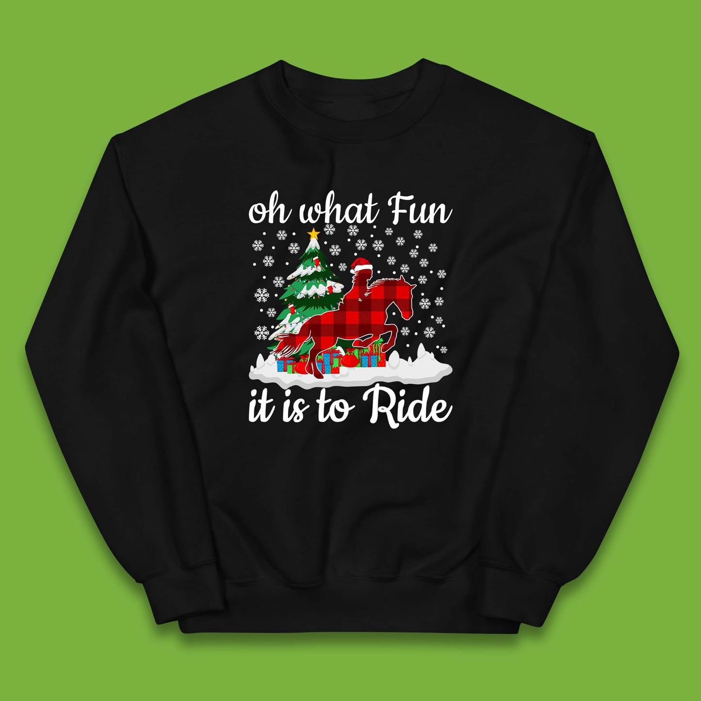 horse riding christmas kids jumper
