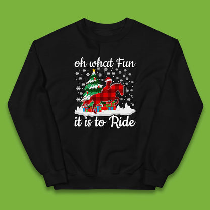 horse riding christmas kids jumper