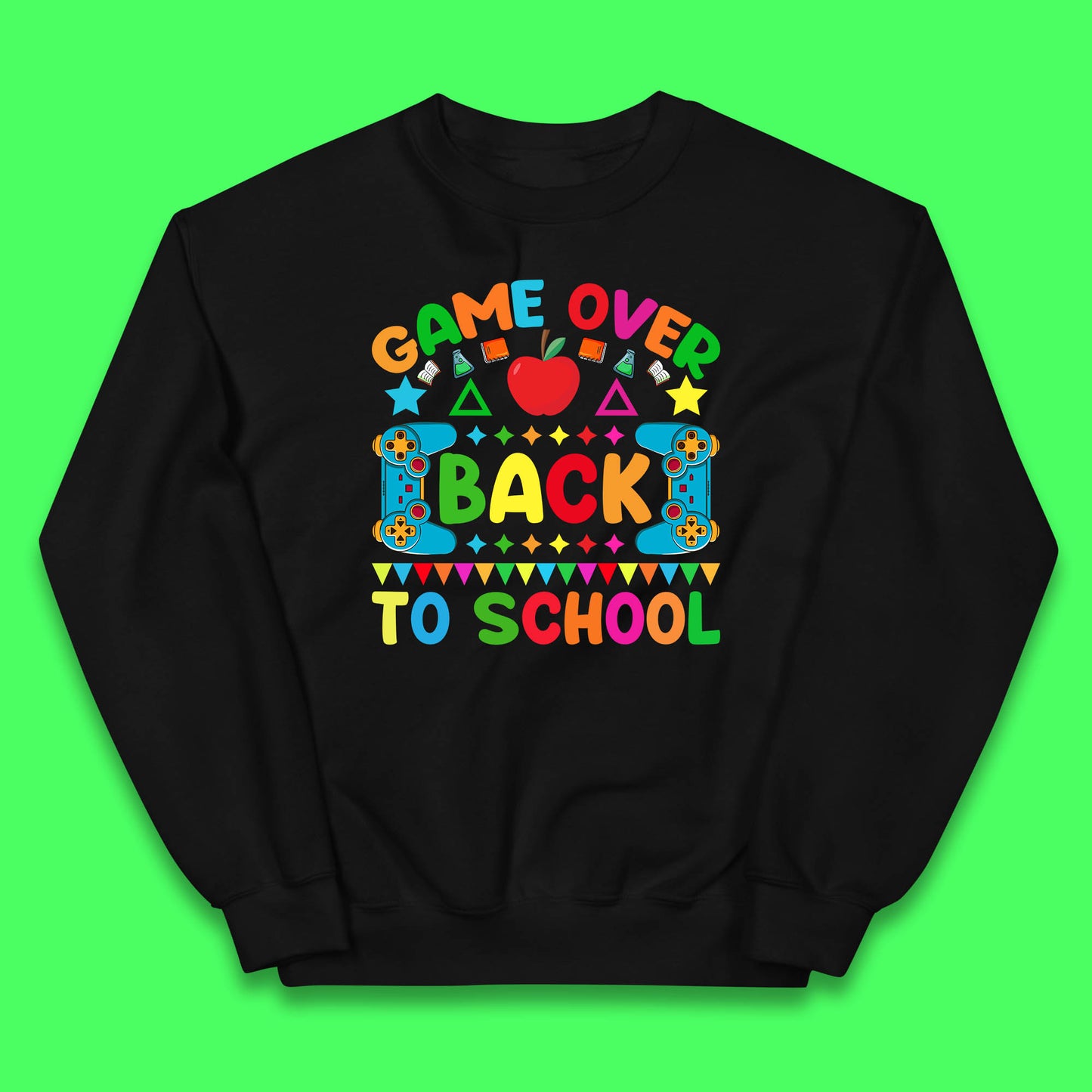 Game Over Back To School Gaming Lover Kids Gift Colorful Retro Kids Costume Kids Jumper