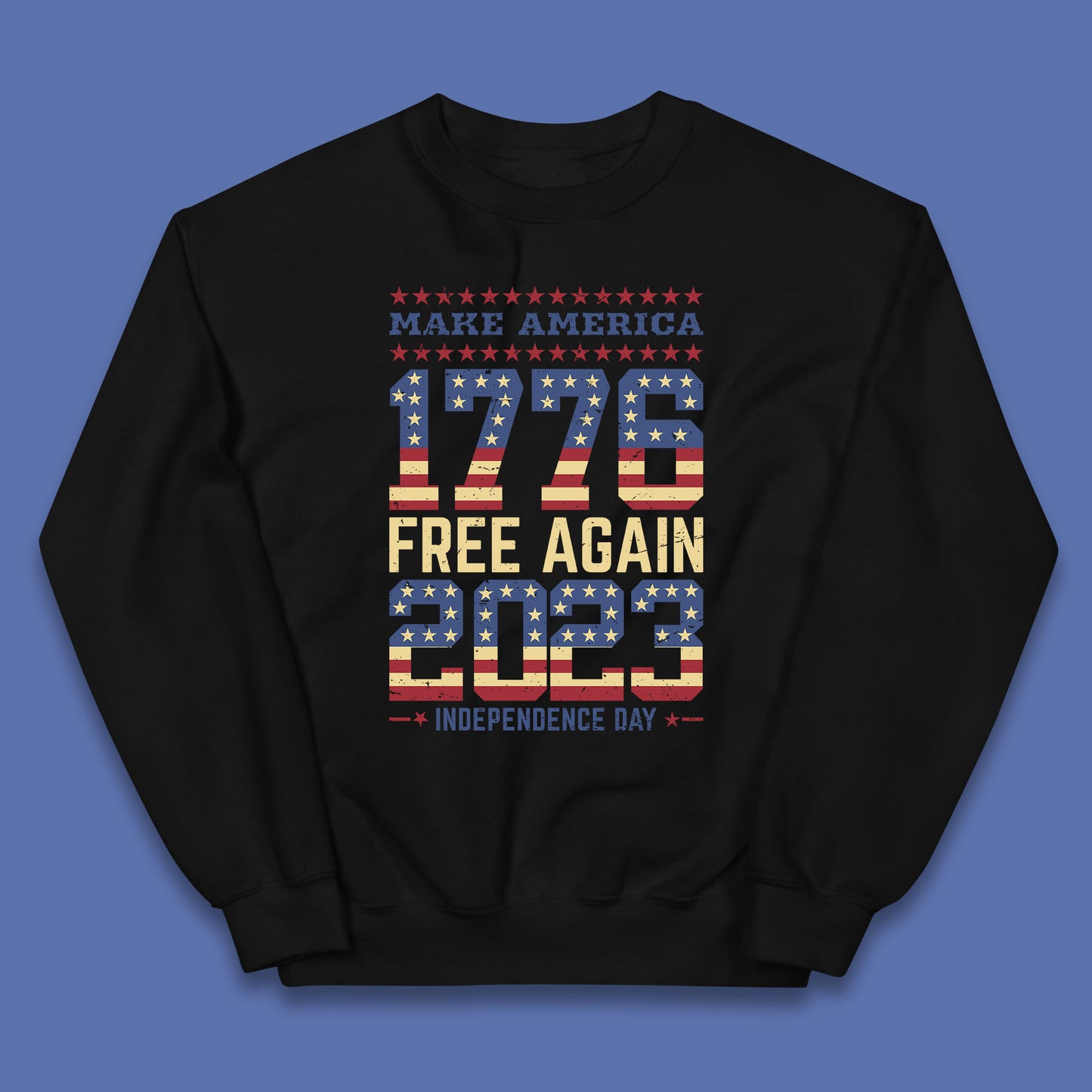 Make America Free Again 1776-2023 Independence Day Funny Free Speech Kids Jumper