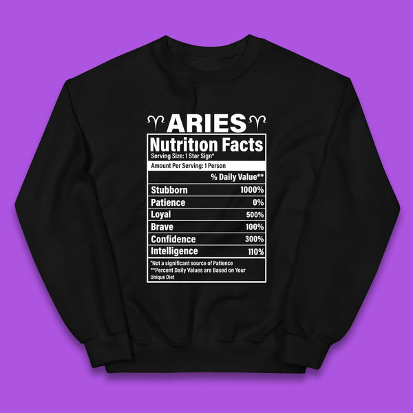 Aries Nutrition Fact Kids Jumper