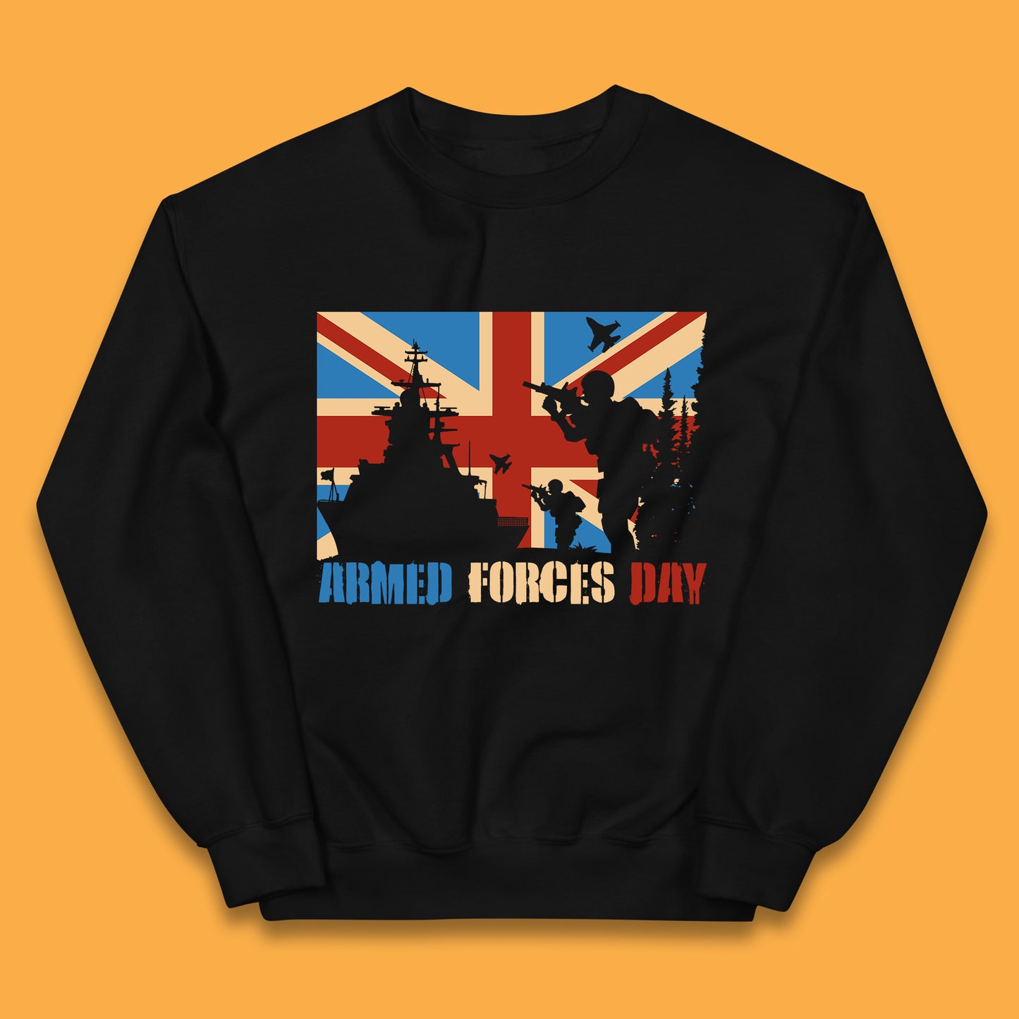 UK Flag British Armed Forces Day WWI Remembrance Day British Veterans Day Kids Jumper