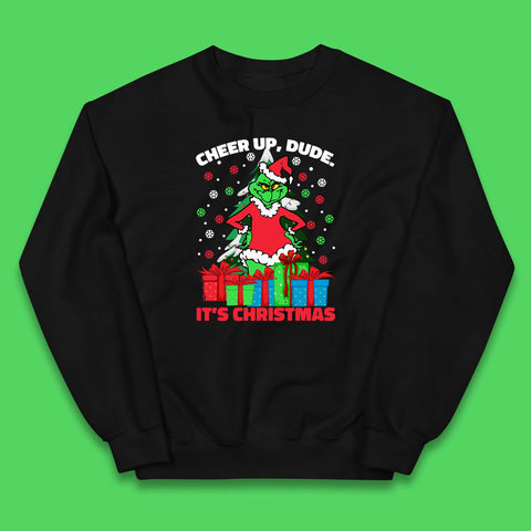 The Grinch Inspired Cheer Up Dude It's Christmas Xmas Holidays Kids Jumper