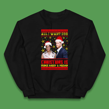 Prince Harry & Meghan Christmas Kids Jumper