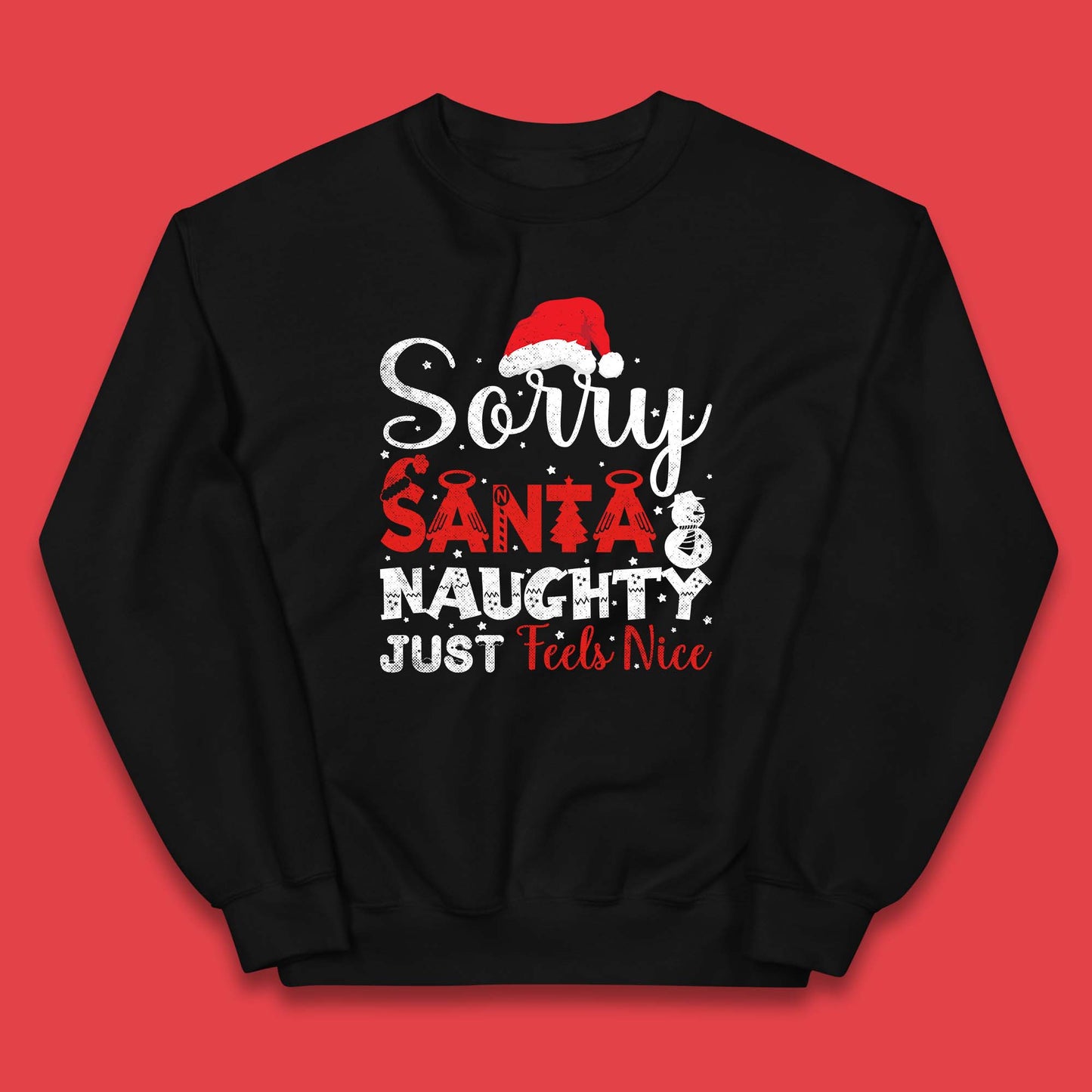 santa naughty christmas kids jumper