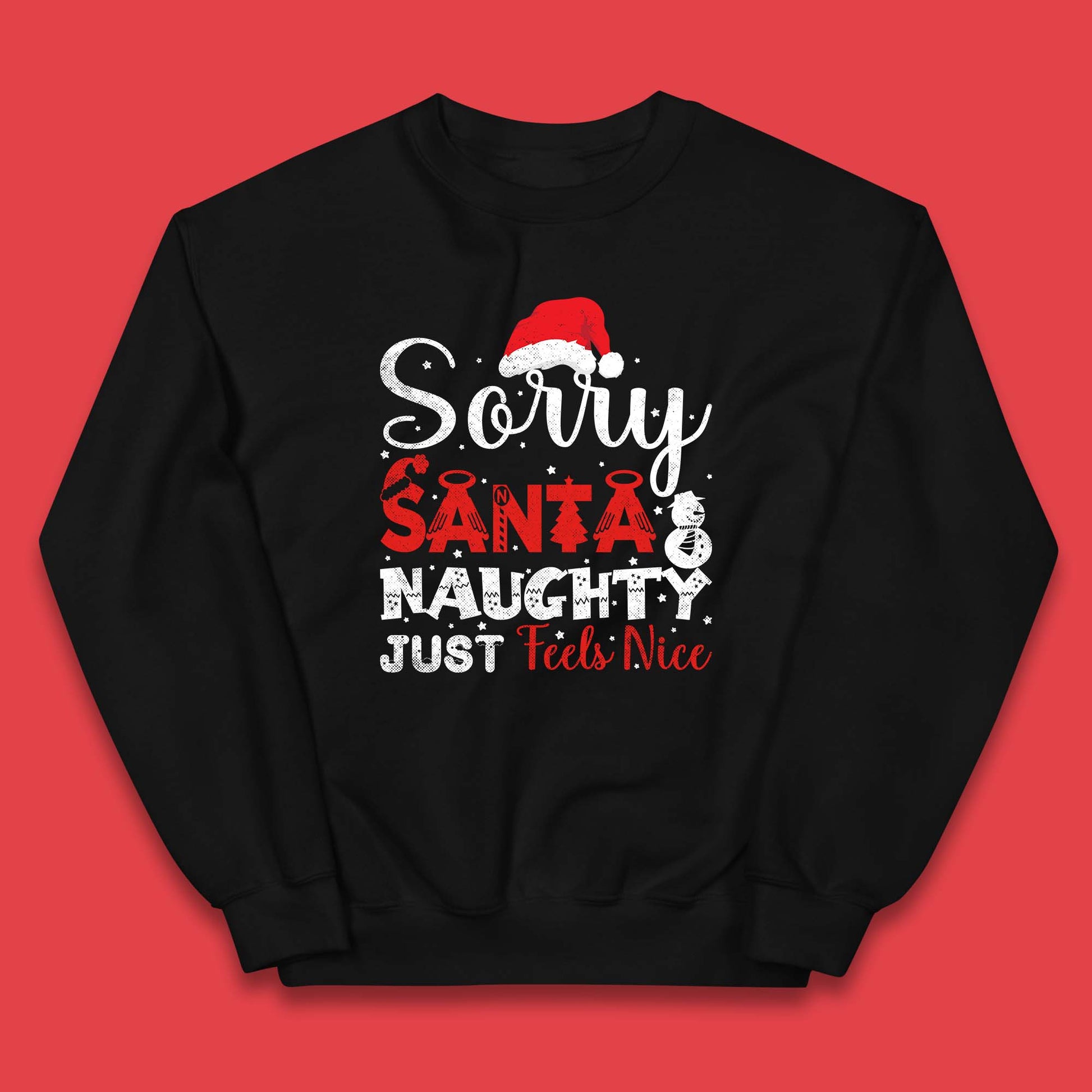 santa naughty christmas kids jumper