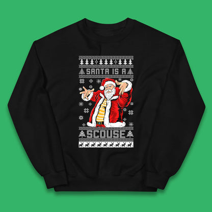 Santa Is A Scouse Christmas Kids Jumper
